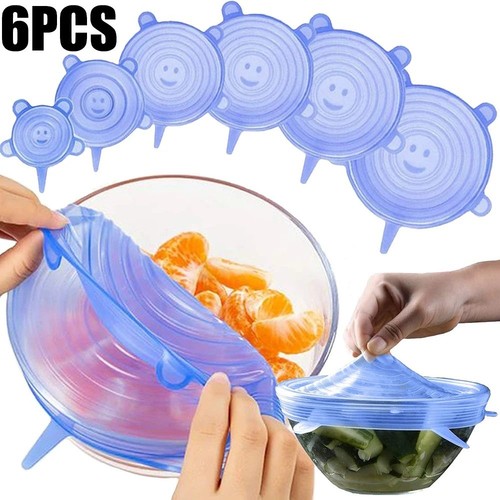 6pcs silicone stretch lids - silicone,