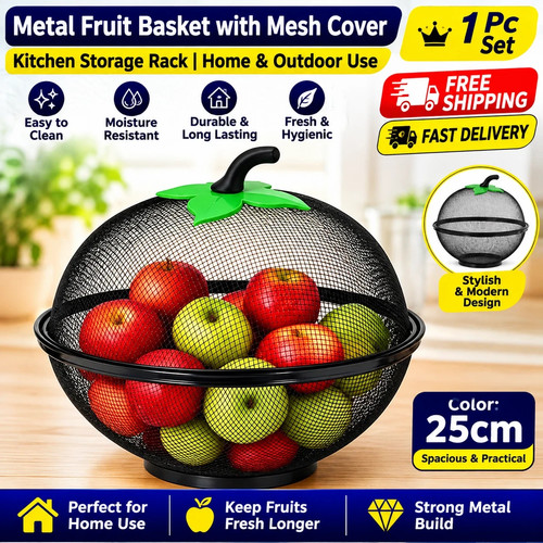 Metal fruit basket 25cm with - basket,