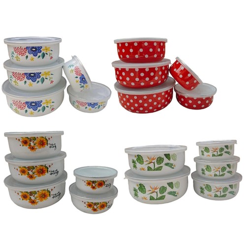 Pieces enamel covered bowls - 5,