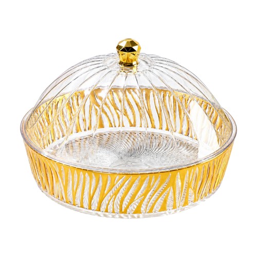 Plastic fruit bowl with domed - bowl,